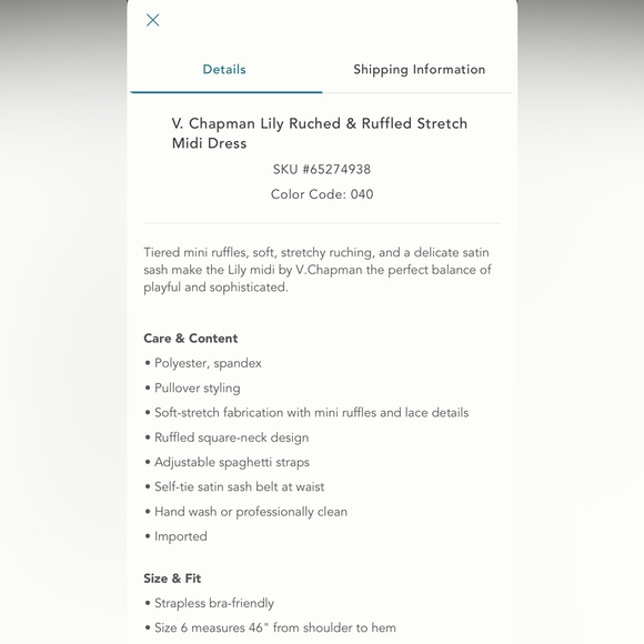 V. Chapman White and Blue Floral Tiered Midi Dress - Picture 4 of 5